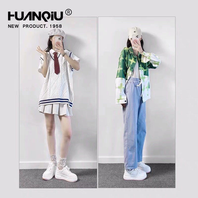Giày thể thao độn đế HUANQIU cao cấp chính hãng, giày bánh mì nâng chiều cao cho nam nữ 5.5cm