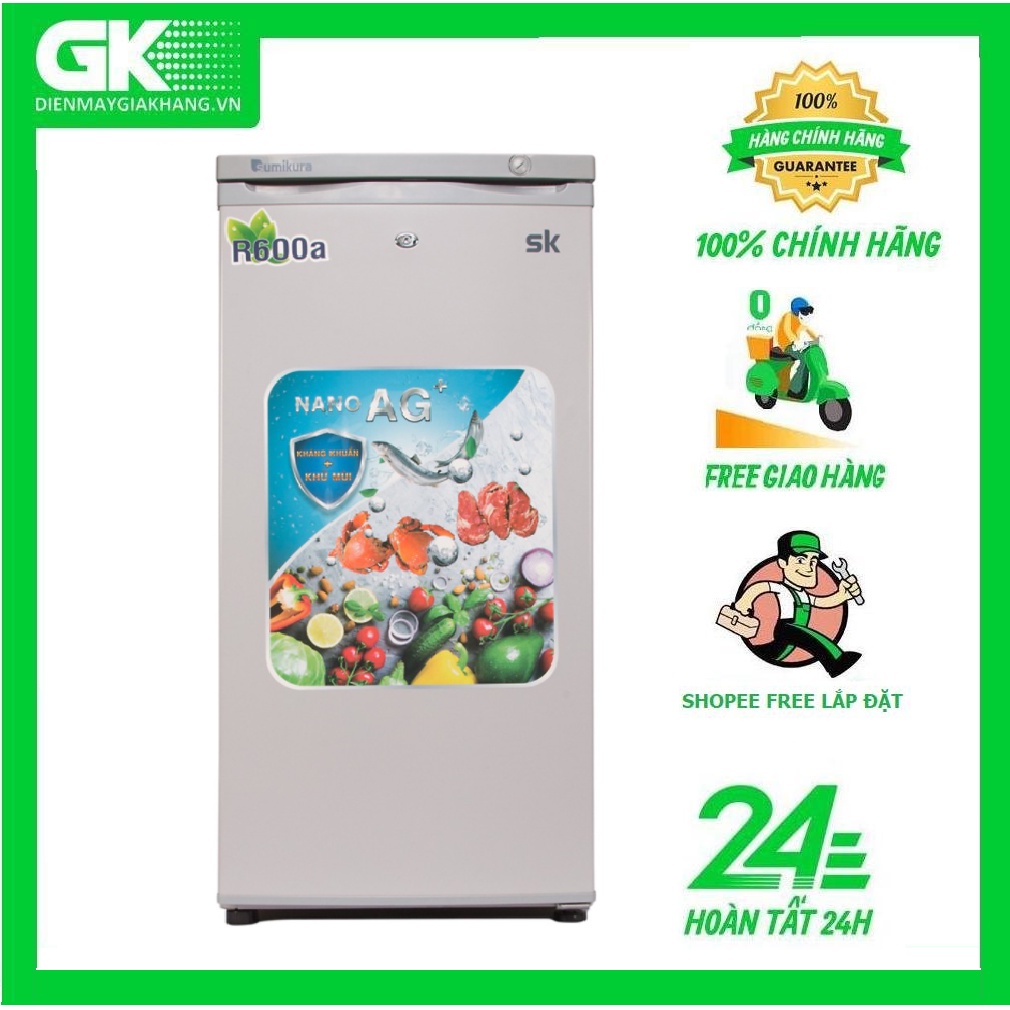 SKFU-155 MIỄN PHÍ CÔNG LẮP ĐẶT Tủ đông đứng Sumikura SKFU-155, 155 lít 6 ngăn đông