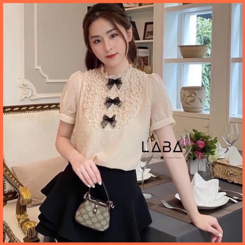 Áo kiểu tiểu thư điệu đà ngắn tay G261, áo kiểu đẹp chất vải đẹp, mềm mát thanh lịch thời trang thiết kế và dễ phối đồ