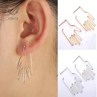 Khuyên Tai Kim Loại Hình Bàn Tay Độc Đáo Phong Cách Hàn Quốc-XY1