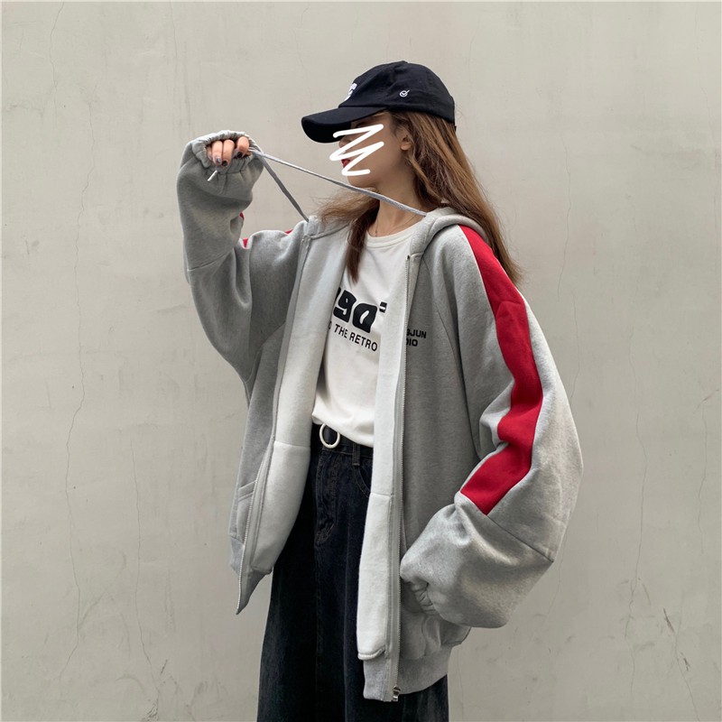 (sẵn Đỏ) áo khoác nỉ dáng rộng dài mũ rộng có túi YANG JUN STUDIO - AKM05 | BigBuy360 - bigbuy360.vn