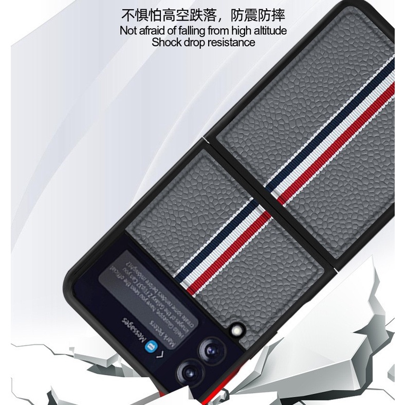 Ốp Điện Thoại Da Nắp Gập Phong Cách Doanh Nhân Chống Rơi Cho Samsung Galaxy Z Flip 3