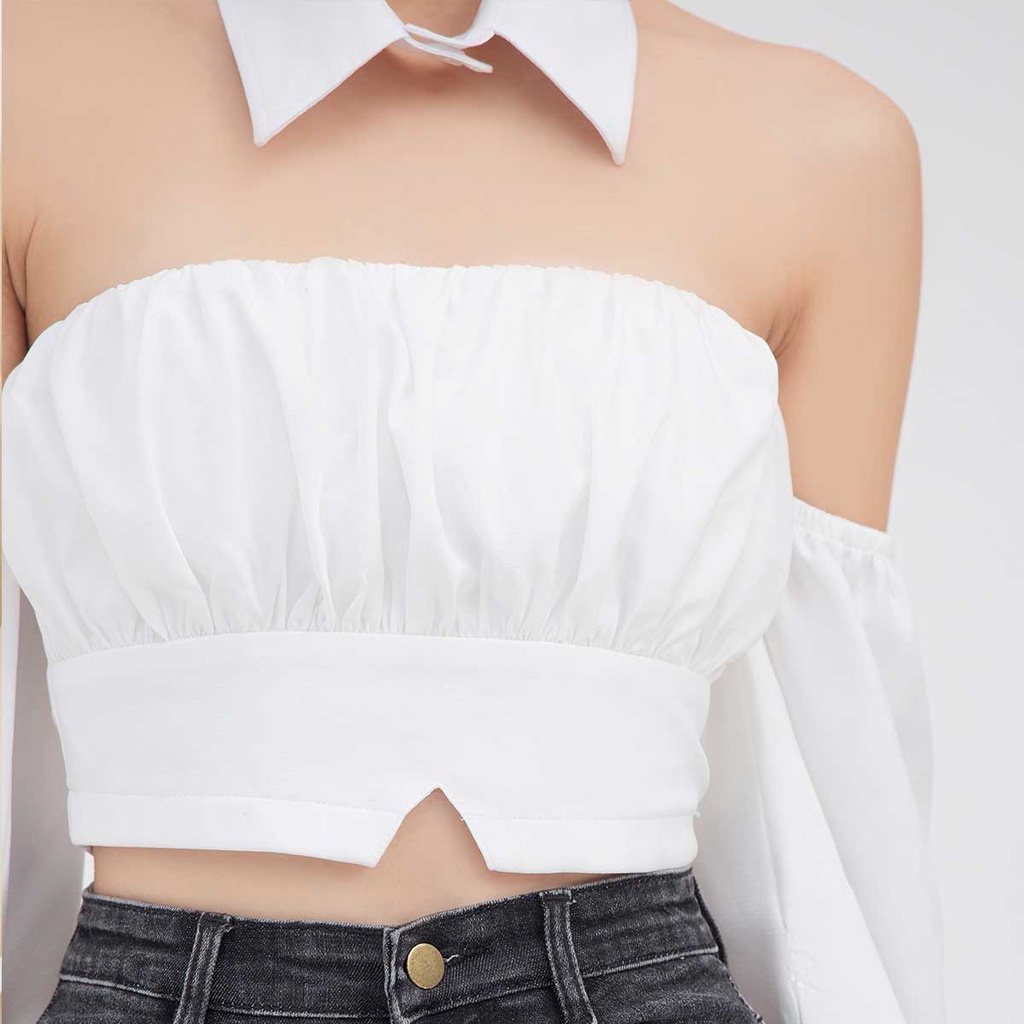 Áo croptop cổ rời AB11020 GUMAC( cổ đính rời) | BigBuy360 - bigbuy360.vn