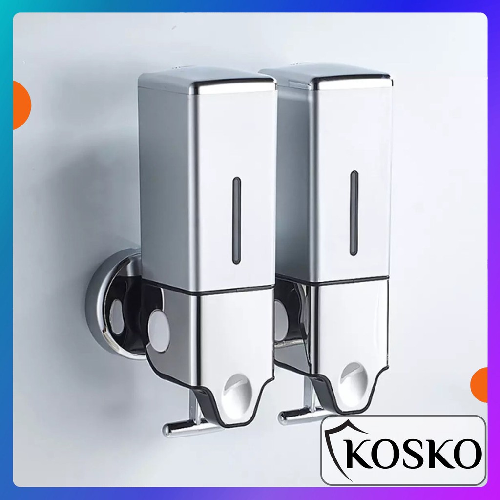 Hộp đựng dầu gội sữa tắm gắn tường Kosko Gangang GGV02 đôi, bình đựng nước rửa chén, bình đựng dầu rửa chén