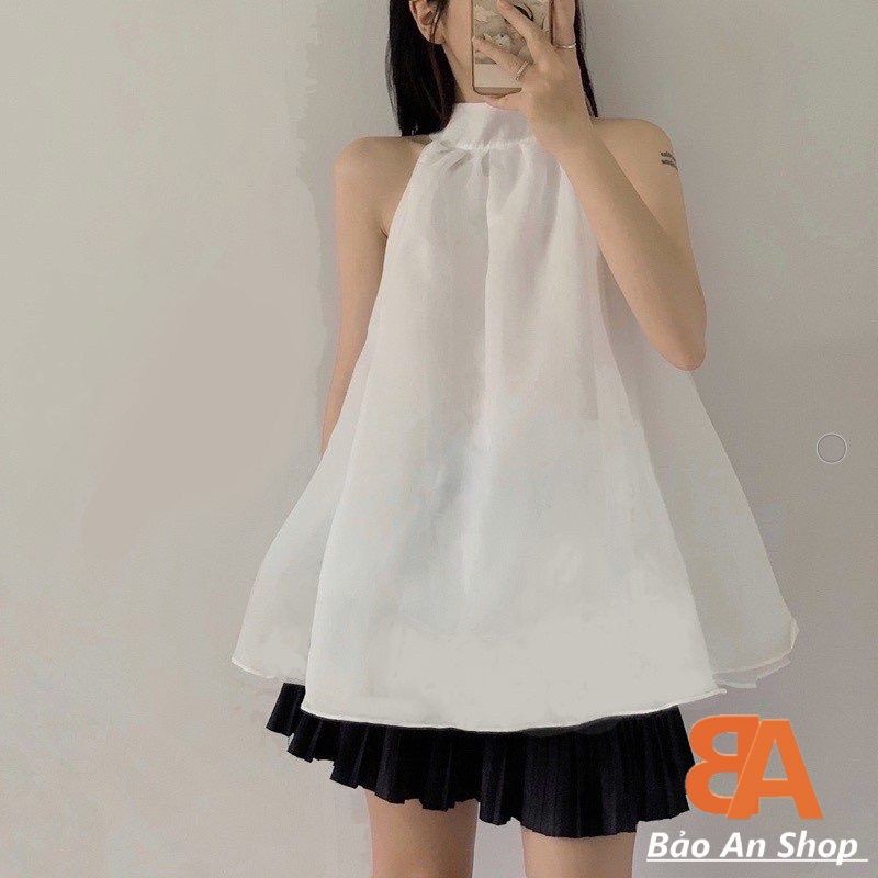 Áo kiểu nữ cổ yếm from rỗng chất vải Kate FreeSize dưới 54kg | BigBuy360 - bigbuy360.vn