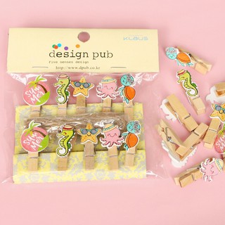 Bộ 10 kẹp gỗ Design Pub hình Summer (KG07)