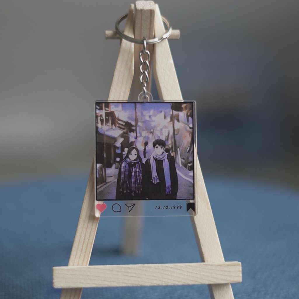 Móc khóa tranh vẽ hoạt hình dễ thương theo yêu cầu quà tặng lưu niệm