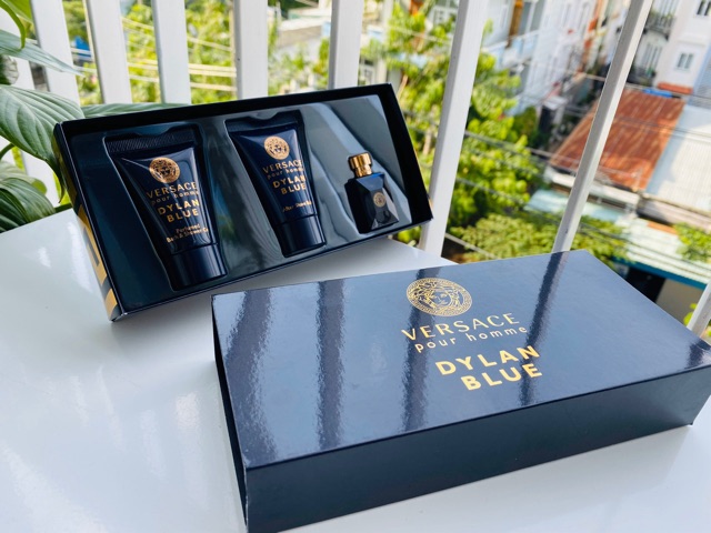 Set nước hoa mini nam Versace  Pour Homme Dylan Blue 5ml tặng kèm sữa tắm 25ml & dưỡng sau cạo râu 25ml