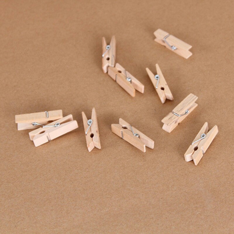 100 Cái Kẹp Gỗ Handmade Clip 3,5 Cm Ảnh Treo Tường