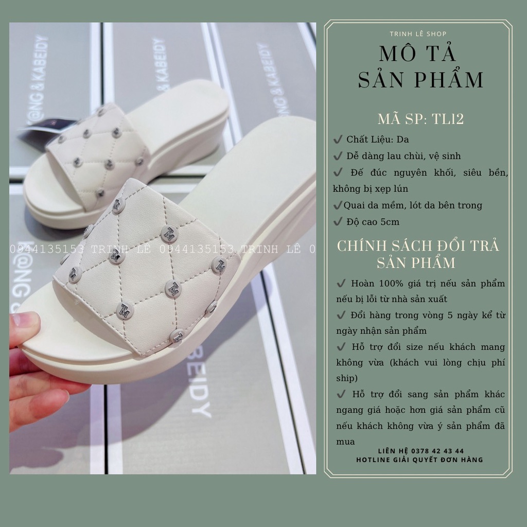DÉP ĐẾ XUỒNG NỮ CAO 5 CM CAO CẤP QC TRINH LÊ SHOP TL12