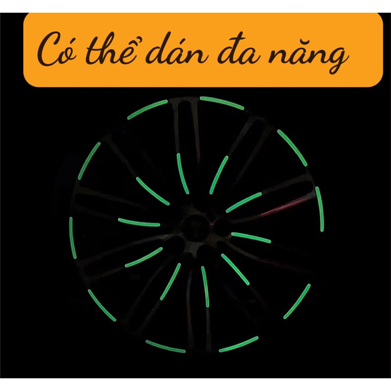 Set 20 miếng dán phản quang 7 màu độc đáo dùng để trang trí bánh xe ô tô phụ kiện ô tô Mộc Lan