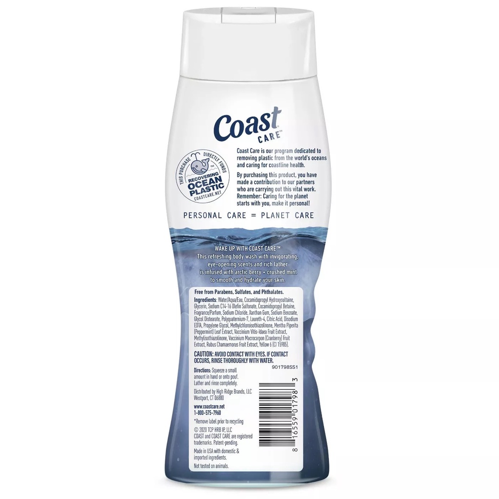 Gel tắm COAST Care Indian Sunrise / Pacific Surf | sữa tắm nam Coast 532ml Rong biển và bơ xoài,tảo lam dầu dừa