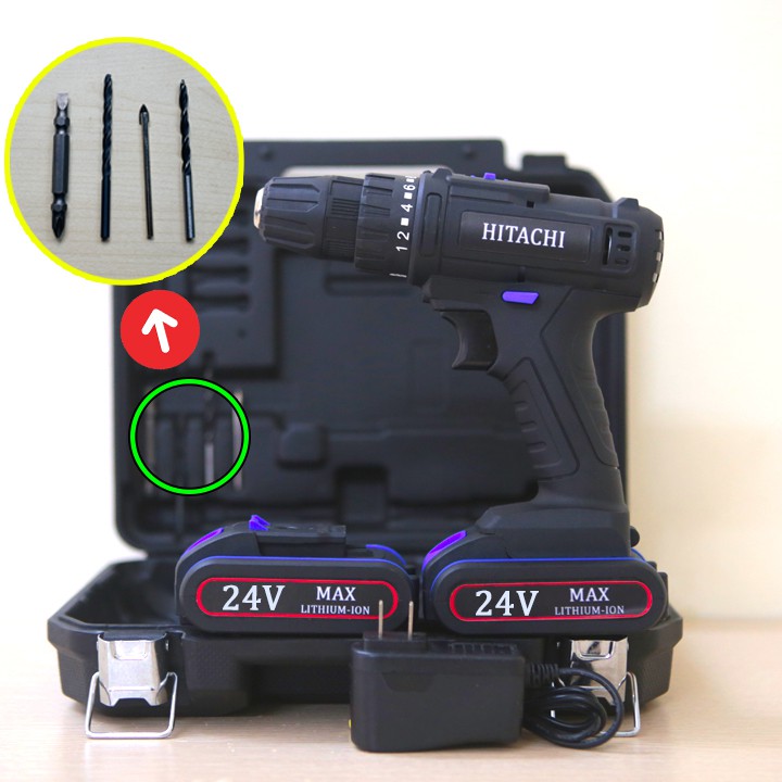 Khoan Pin Hitachi 24V 2 Pin Hộp Nhựa Chính Hãng