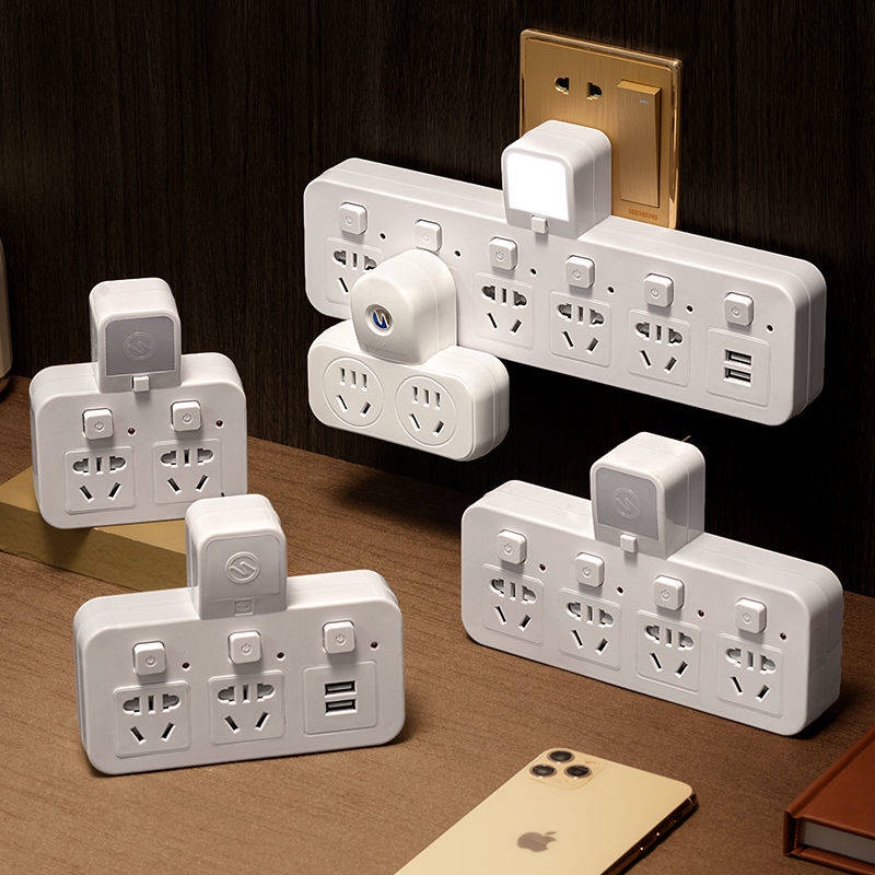 Phích Cắm Đèn Ngủ Thông Minh Có Công Tắc Riêng Lẻ Đa Năng Có Phích Cắm Sạc USB