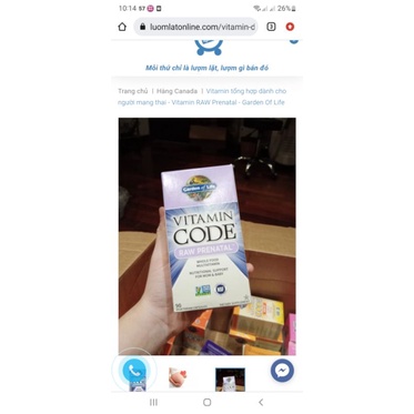 VITAMIN THÔ TỔNG HỢP DÀNH CHO MẸ BẦU