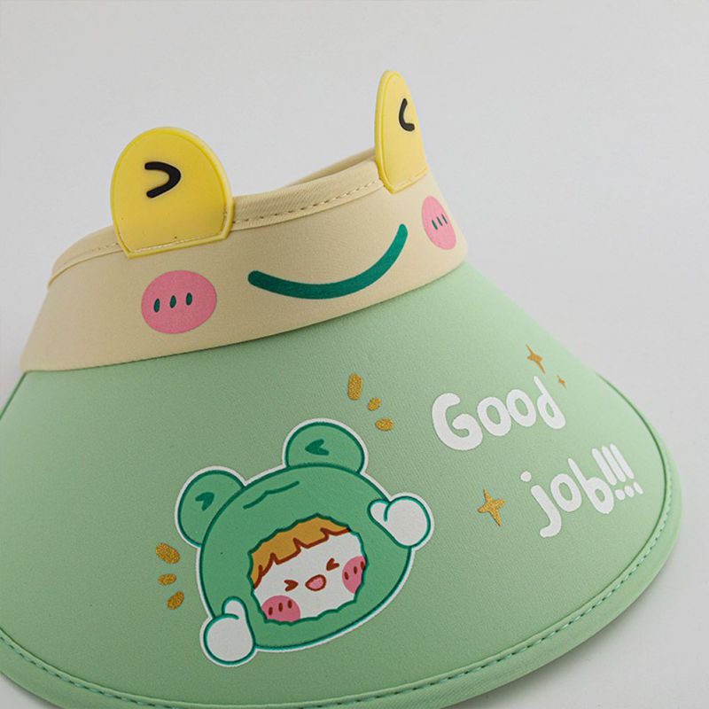 Mũ Lưỡi Trai Nửa Đầu Che Nắng In Họa Tiết Hoạt Hình Dễ Thương Cho Bé