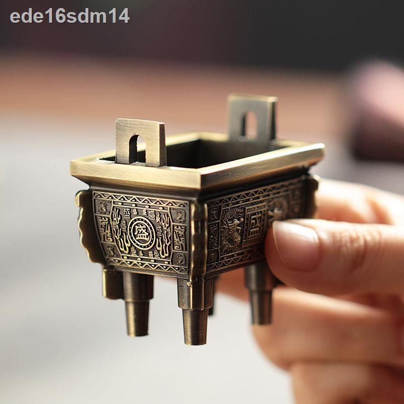 ❆ ✼ ◊▨Lư hương giá ba chân bát gia dụng bộ khuếch tán thơm mini dây hợp kim nhỏ đồ trang trí bằng gỗ đàn trầm trà