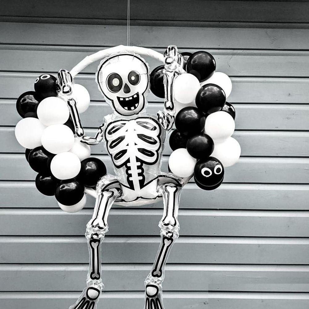 PATRICIA Bong Bóng Hình Bộ Xương 3D Bằng Nhôm Dễ Thương Dùng Trang Trí Halloween