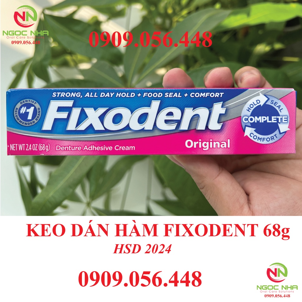 Keo dán hàm giả hàm tháo lắp Fixodent 68g, hàng chính hãng P&amp;G - USA