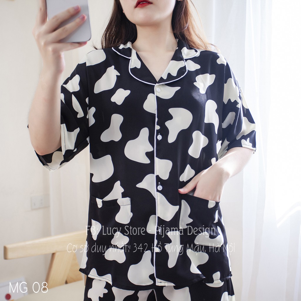  Pijama Đồ Ngủ Nữ Bò Sữa Quần Áo Mặc Nhà Lụa Cao Cấp Mát Không Nhăn | BigBuy360 - bigbuy360.vn