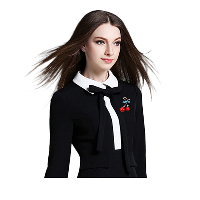Ghim Cài Áo Hình Quả Cherry Đính Đá Dễ Thương
