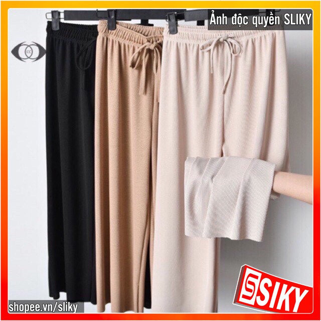 Quần ống rộng culottes vải tăm 92cm- SIKY