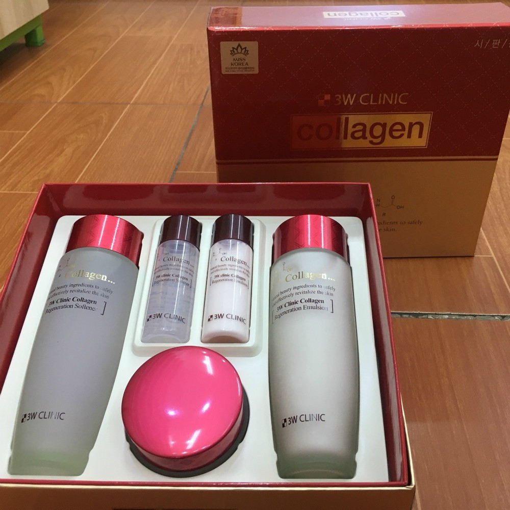 BỘ MỸ PHẨM CHĂM SÓC DƯỠNG TRĂNG CHỐNG LÃO HÓA DA MỸ PHẨM HÀN QUỐC CHÍNH HÃNG 3W CLINIC COLLAGEN SKIN CARE 3 ITEMS SET | BigBuy360 - bigbuy360.vn