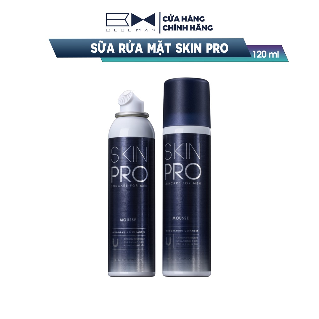 Sữa Rửa Mặt Cho Nam BLUEMAN Skin Pro Dưỡng Ẩm Làm Sạch Da 120ml ZL69