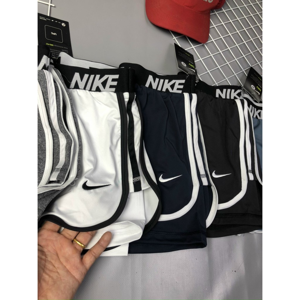 Quần đùi quần sooc Ni ke 2 lớp HÀNG CAO CẤP cạp chun thêu chữ dùng tập gym, chạy bộ, aerobic