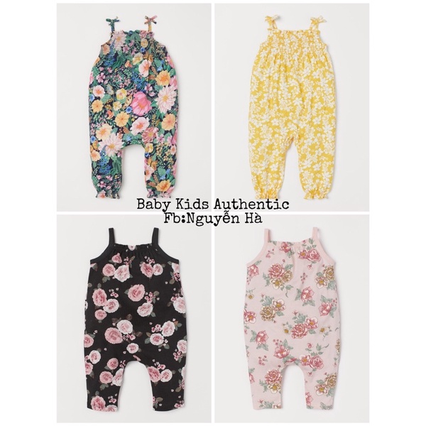 Romper 2 dây cotton bé gái HM UK 4-6m 12-18m 18-24m