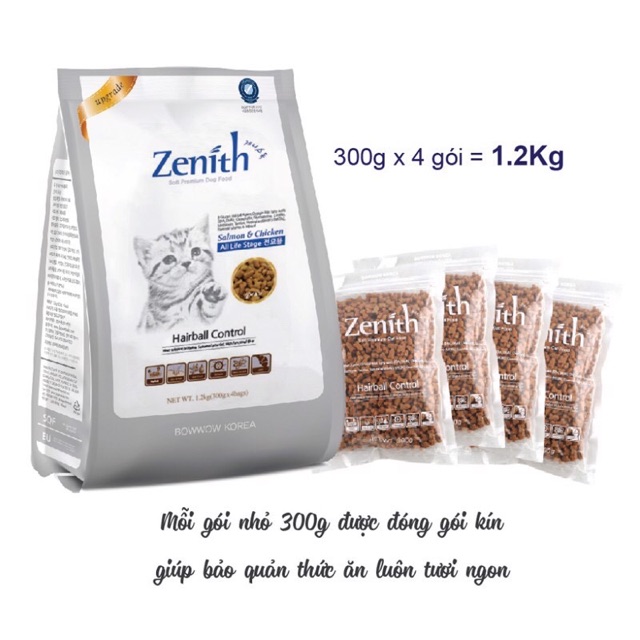 Zenith Cat Hairball - Thức ăn hạt mềm tiêu búi lông dành cho mèo