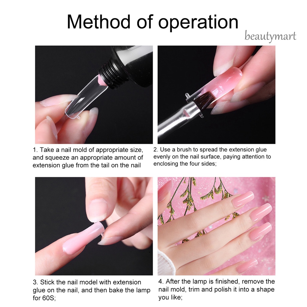 [Hàng mới về] Keo đắp móng tay 15ml không đau lâu trôi an toàn sử dụng tiện lợi