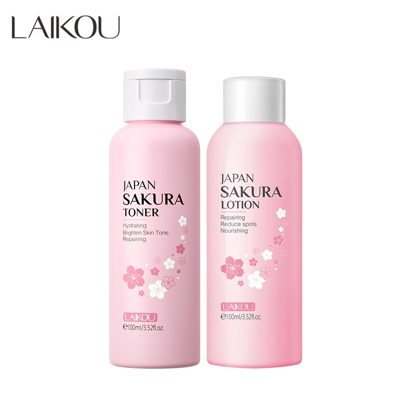 Set toner 100 ml+ lotion 100ml hoa anh đào dưỡng ẩm chăm sóc da LAIKOU