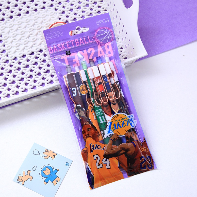 Set 6 Bút Mực Gel Dạng Bấm Thiết Kế Dễ Thương Cho Nữ