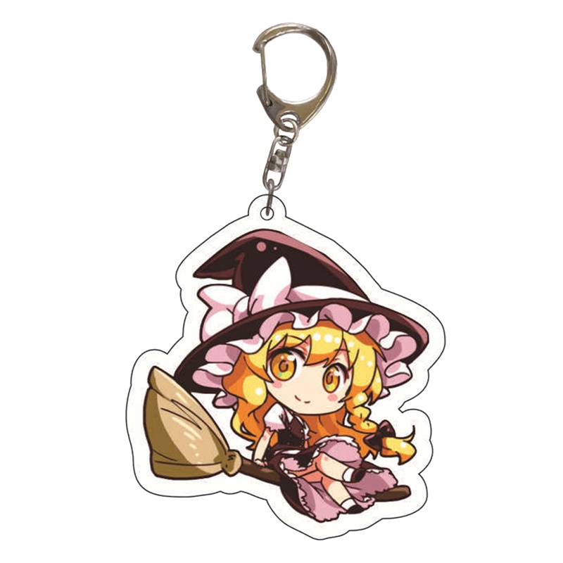Hhdz TouHou Móc Khóa Acrylic Hai Mặt Hình Nhân Vật Anime Game Reimu Marisa Flandre Koishi Project