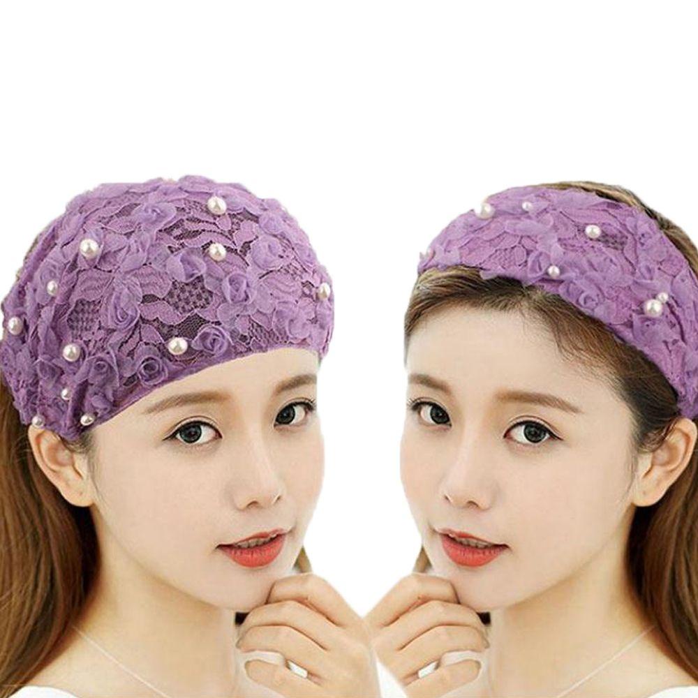 Daron phụ nữ băng đô thanh lịch mũ đội đầu rửa mặt lưới băng đô ren không trượt