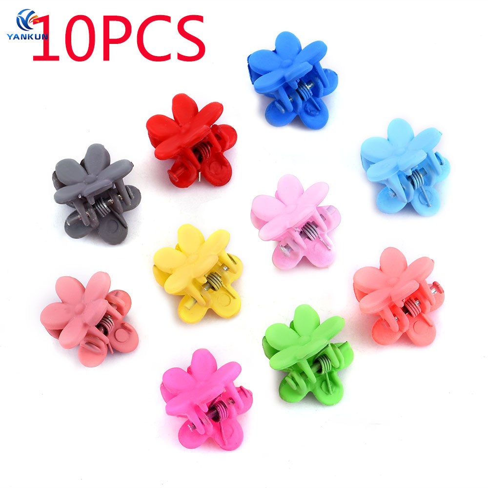 Set 10 Kẹp Tóc Hình Hoa Mini Dễ Thương Cho Bé Gái
