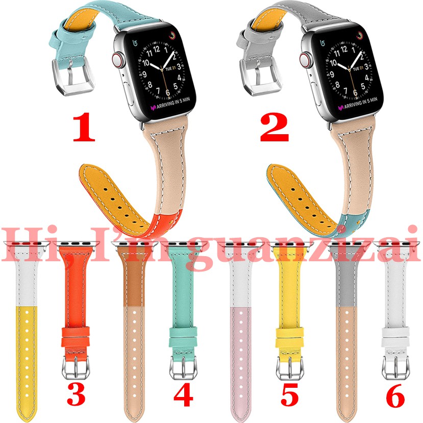 Dây Đeo Bằng Da Thật Cho Đồng Hồ Thông Minh Apple Watch Se / 6 / 5 / 4 / 3 / 2 / 1, 38mm / 42mm / 40mm / 44mm