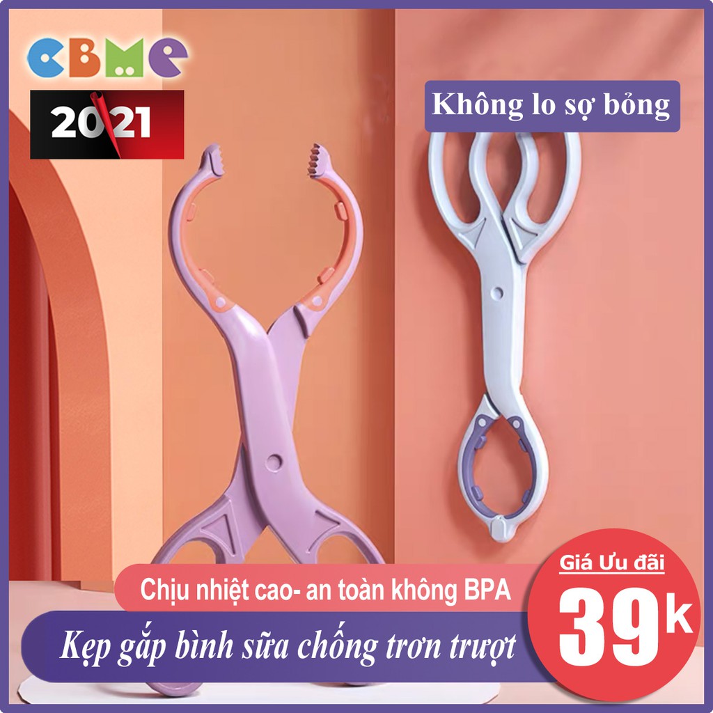 Kẹp gắp bình sữa, núm ty cho bé chống trơn trượt, chịu nhiệt cao khi tiệt trùng CBME Store