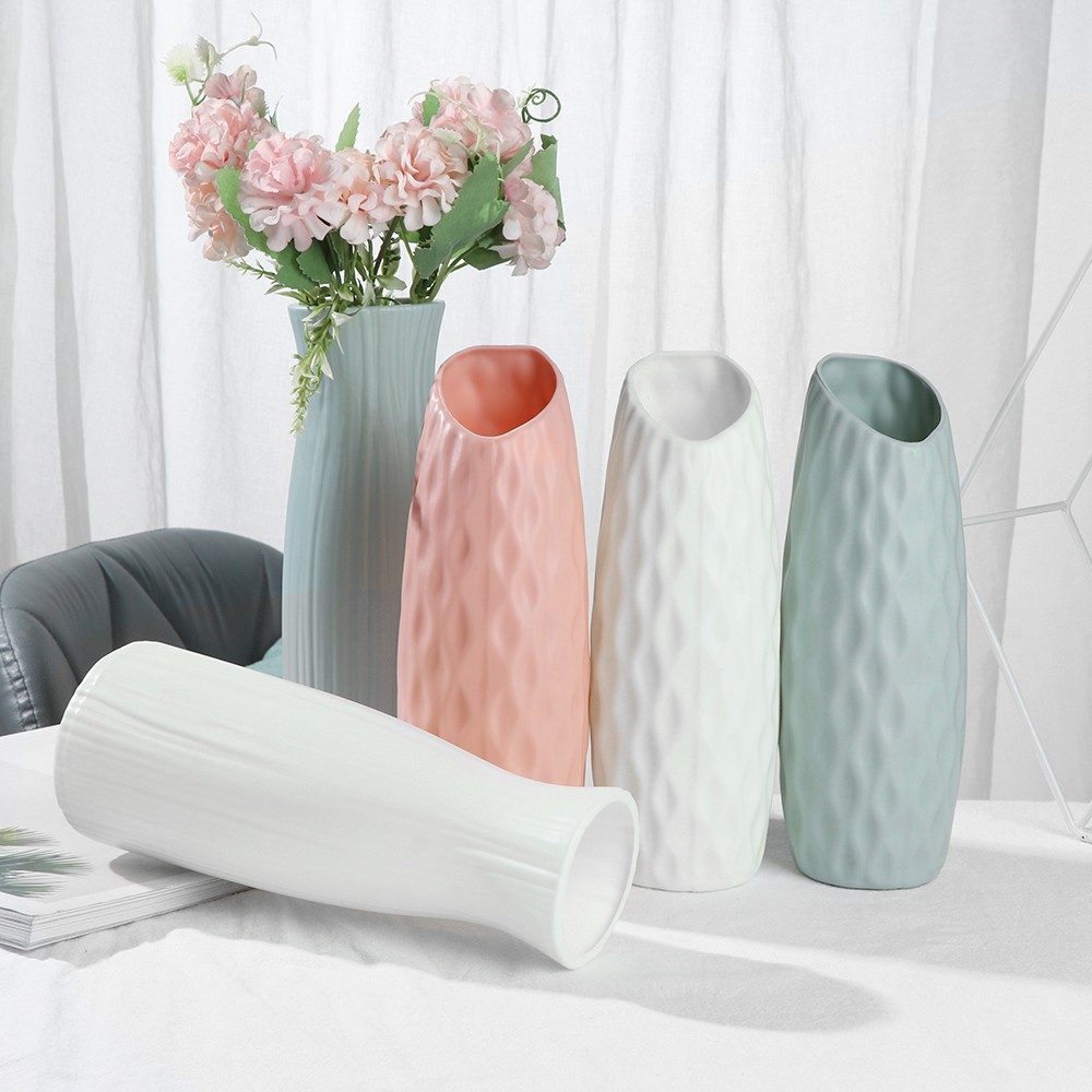 Lọ hoa giả gốm bằng nhựa để bàn dành cho trang trí nhà cửa