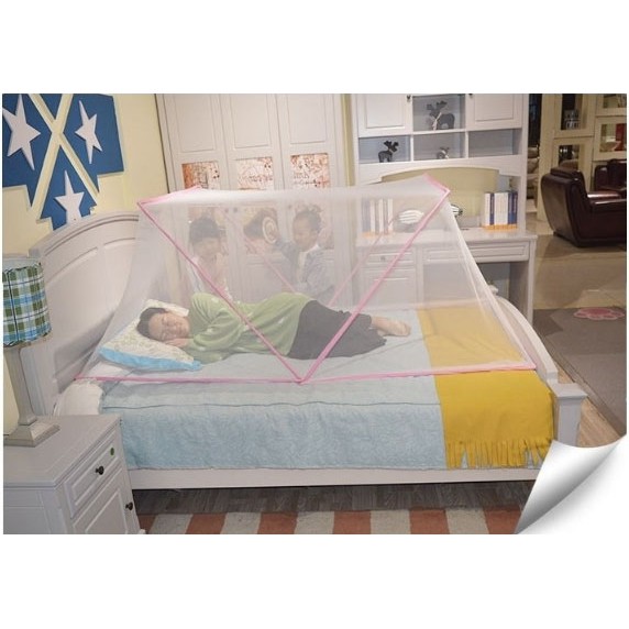 Màn khung xếp chống muỗi gấp gọn - Mùng chụp tự bung người lớn