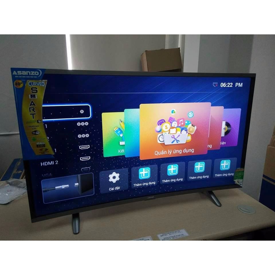 Tivi Asanzo 40 inch - 40CS6000T màn hình cong tích hợp truyền hình số mặt đất DVBT2