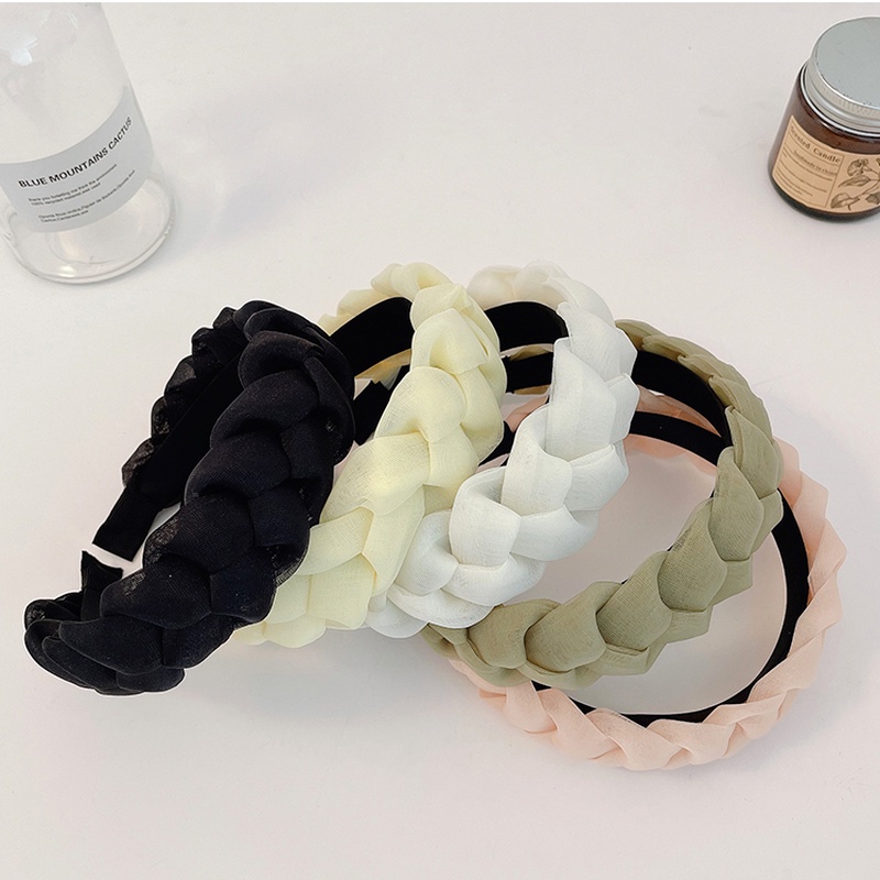 Băng Đô Dây Bện Bản Rộng Thời Trang Mùa Hè Phong Cách Hàn Quốc