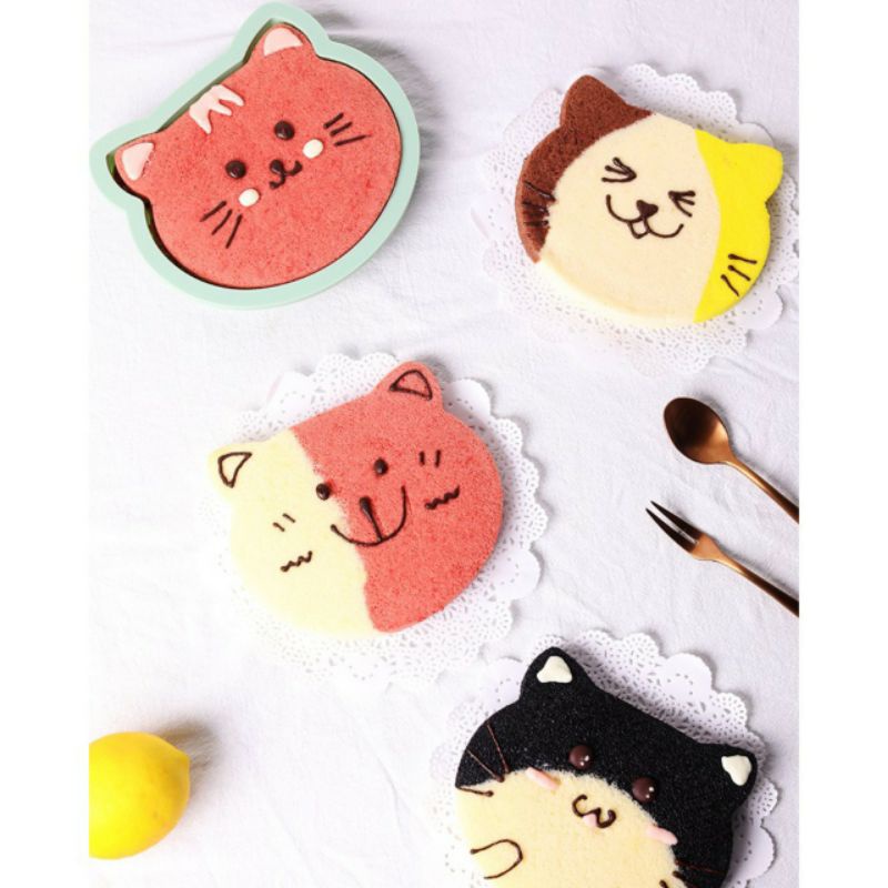 Khuôn bánh hình mèo siêu xinh, chất liệu silicone cao cấp