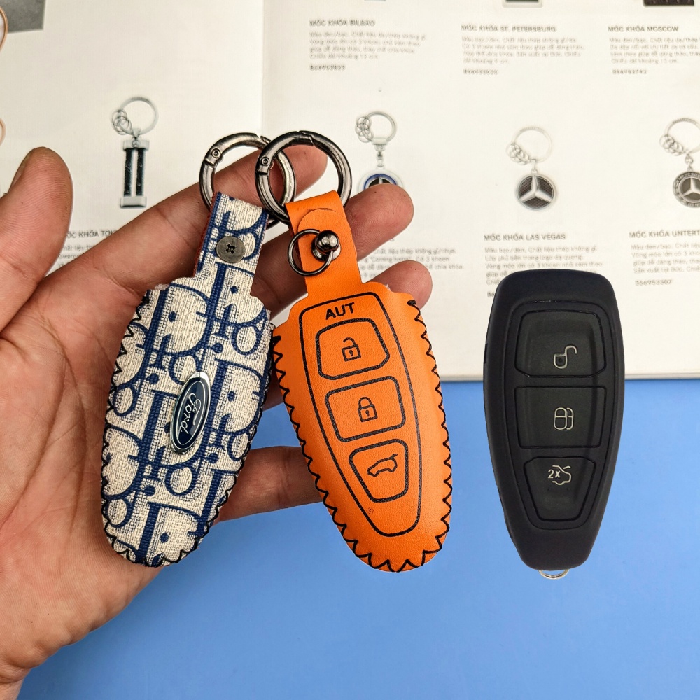 Bao Da Chìa Khóa Ford  Focus, Fiesta, Ecosport 2014-2017 Không Dây (FF)
