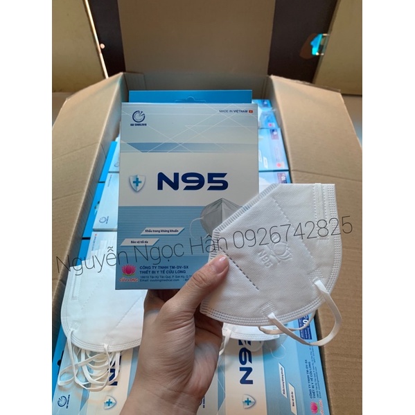 KHẨU TRANG N95 KHÔNG VAN kháng khuẩn , chống bụi mịn PM2.5 hàng công ty Cửu Long