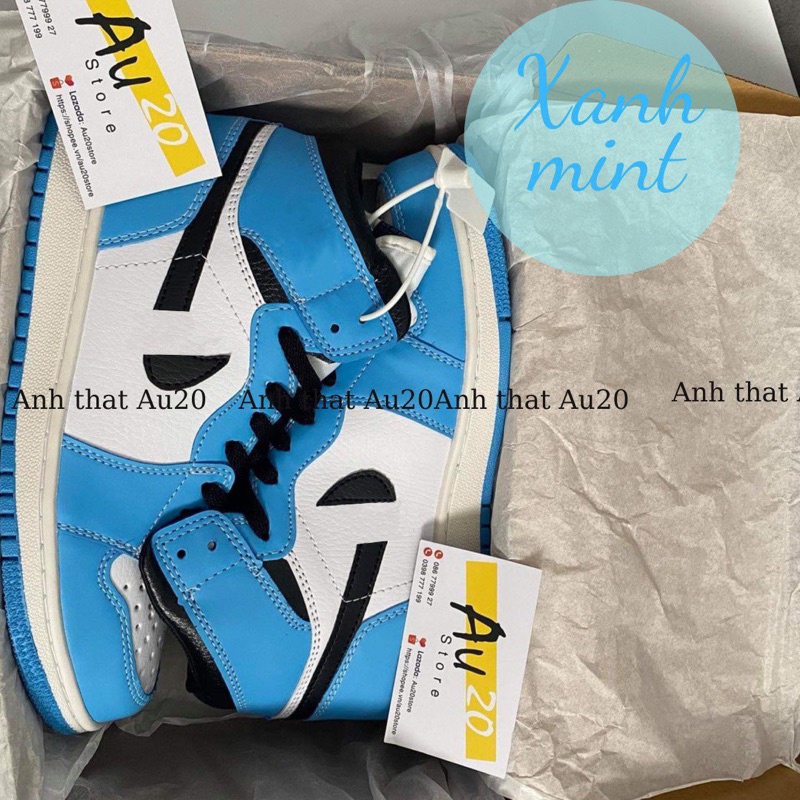 [Ảnh Thật]Giày thể Thao Sneaker Nam Nữ Màu Xanh Mint Blue cổ Cao Êm Nhẹ