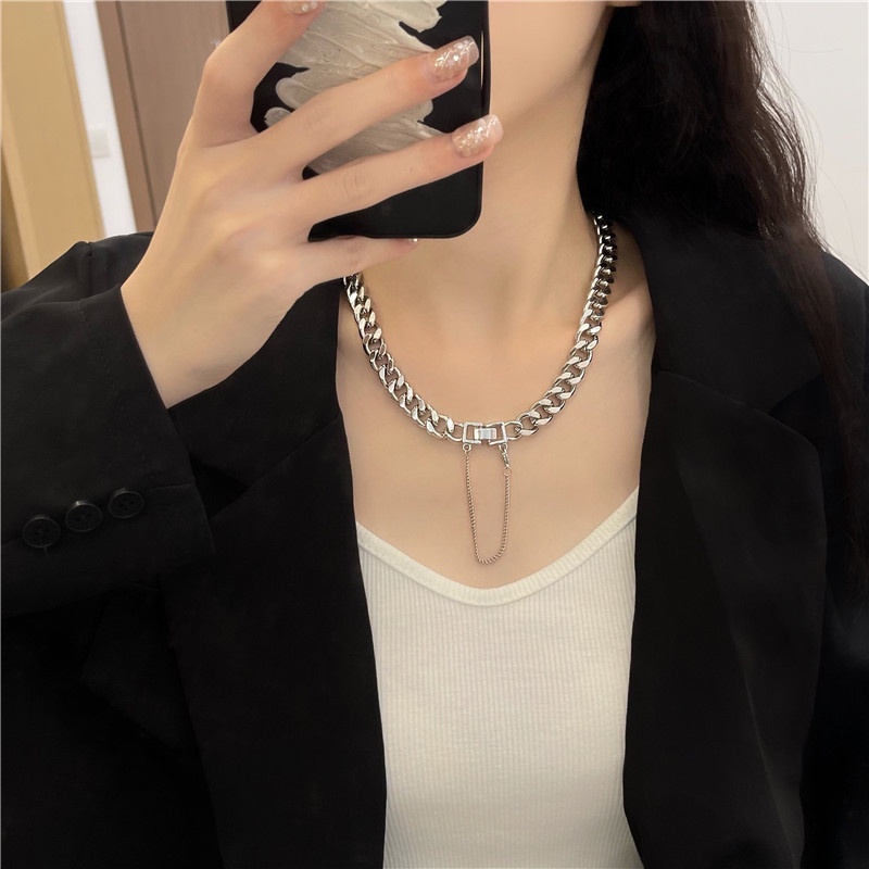 Vòng Cổ Dây Xích Bằng Titan Thời Trang Đường Phố Đơn Giản Cá Tính Cho Nam Và Nữ