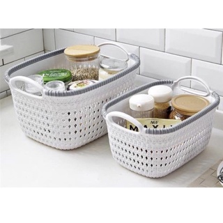 Rổ nhựa Đan mây có quai cầm việt Nhật 3377-1