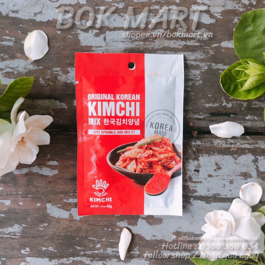 Bột gia vị làm kim chi trộn sẵn 40g Five sec Kimchi - Chuẩn vị Hàn Quốc